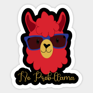 No Prob-Llama Cute Llama Sticker